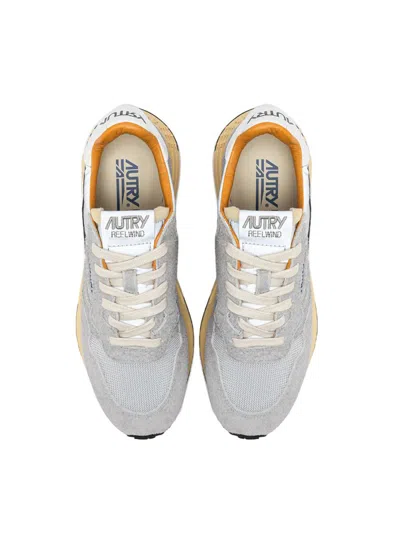Autry Gray Suede And Nylon Reelwind Low Sneakers And Space In Grey