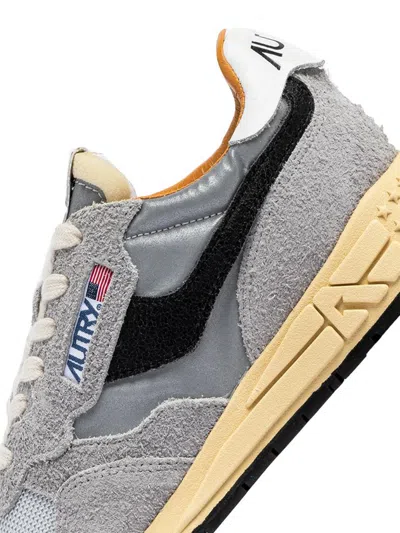 Autry Gray Suede And Nylon Reelwind Low Sneakers And Space In Grey