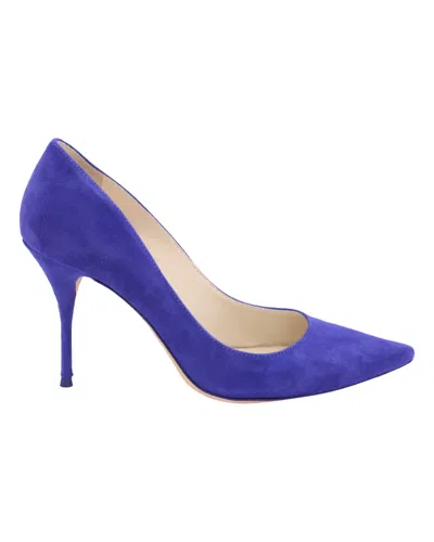 Sophia Webster Lola Electric 90 Pumps In Blue Suede In Blue