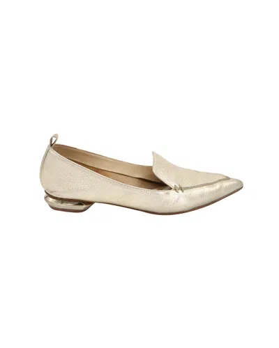 Nicholas Kirkwood Beya Loafers In Gold Leather In Gold