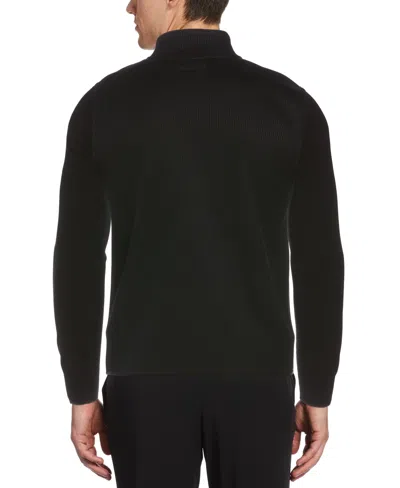 Perry Ellis Men's Solid Stretch Full-zip Fleece Vest - Black, Size Small, 100% Polyester/nylon, Regular In Black