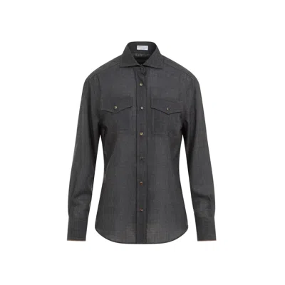 Brunello Cucinelli Shirts In Grey