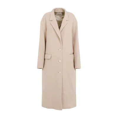 Isabel Marant Beige Wool Overcoat In Nude & Neutrals