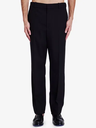 Saint Laurent Wool Gabardine Trousers In Black
