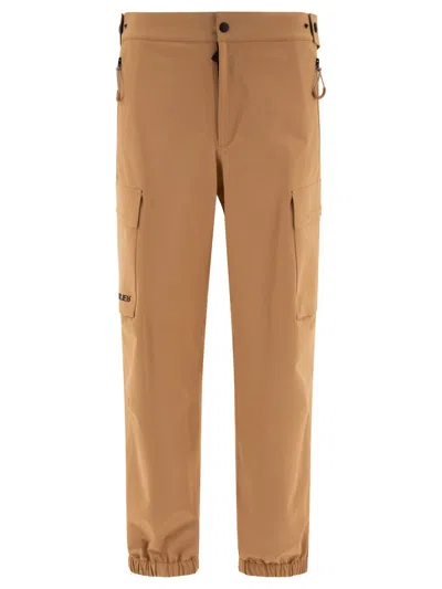 Moncler Track Pants In Tech Fabric In Beige