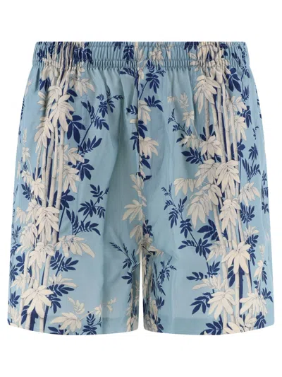 Bode Bamboo Forest Shorts In Blue