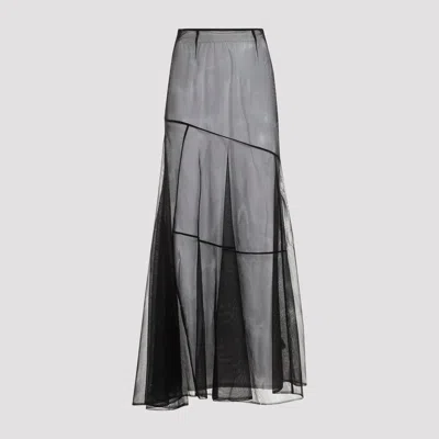 Simone Rocha Sheer Tulle Maxi Skirt In Black