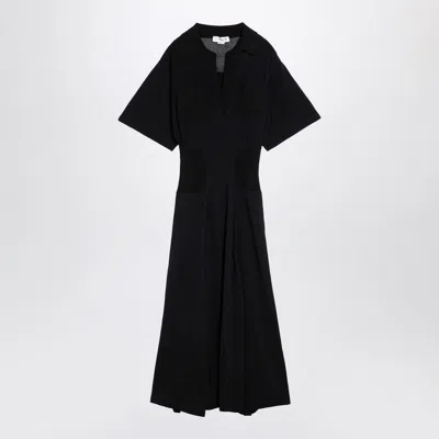 Victoria Beckham Semi-sheer Paneled Midi Dress In Black