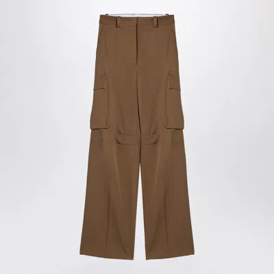 Victoria Beckham Tobacco-coloured Cotton Cargo Trousers Women In Brown