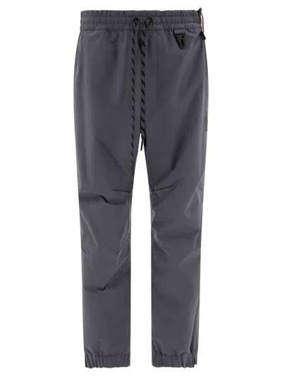 Moncler Dark Grey Polyester Padded Joggers In Grey