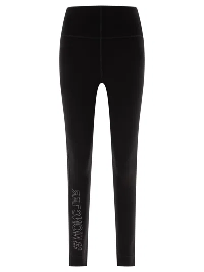Moncler Black Stretch Pants In Black