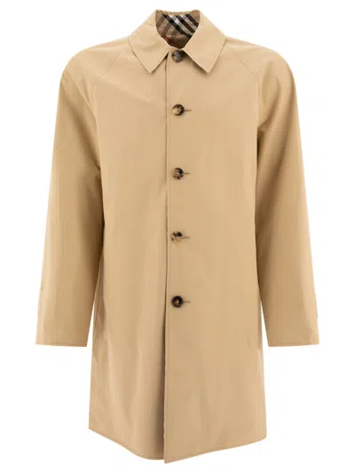 Burberry Reversible Gabardine Car Coat In Beige