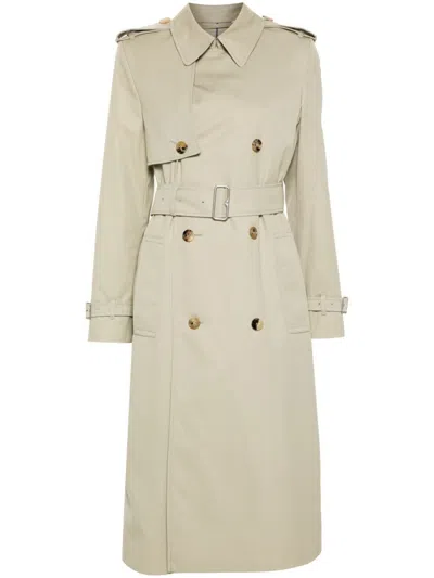 Burberry Trench Coat With Belted Waist And Epaulettes In Nude & Neutrals