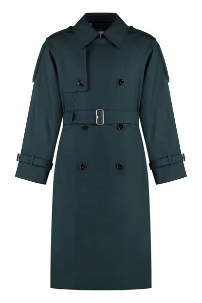 Shop Burberry Men's Cotton Trench Coat In Green