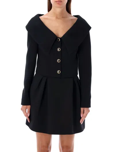 Shop Alessandra Rich Women's Off Shoulder Blazer In Black