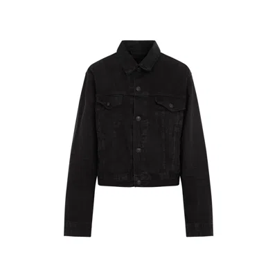 Balenciaga Denim Jacket With Chest And Lateral Pockets In Black
