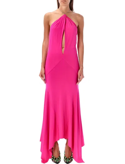 Attico Women's Long Jersey Dress In Fuxia