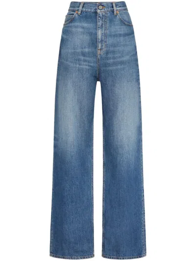 Valentino Wide- Leg Jeans In Blue