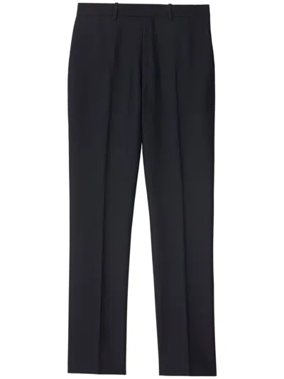 Burberry Classic Fit Triple Stud Wool Mohair Tailored Trousers In Navy