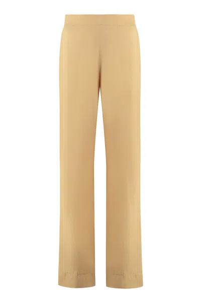 Jil Sander Satin Trousers Elastic Waistband In Sand