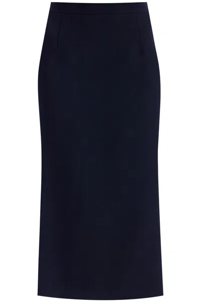Alessandra Rich Virgin Wool Midi Skirt In Blue