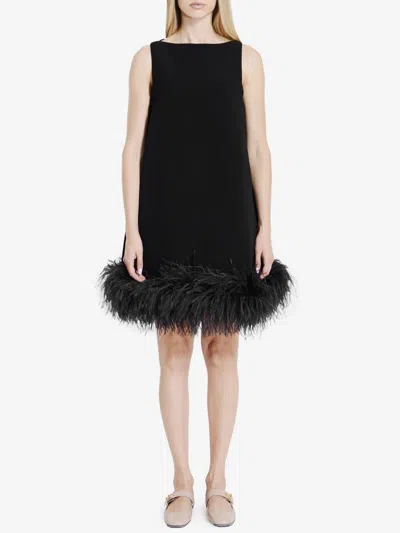 Valentino Black Sleeveless Crewneck Mini Dress In Black