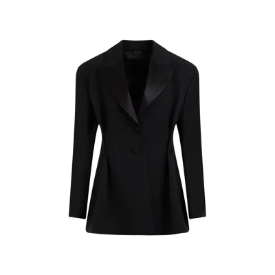 Givenchy Tricotine Wool Tuxedo Blazer In Black