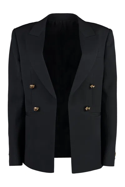 Shop Bottega Veneta Women's Wool Blazer In Black