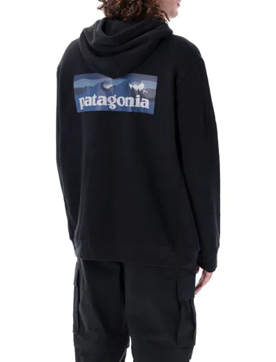 Shop Patagonia Logo Hoodie In Black