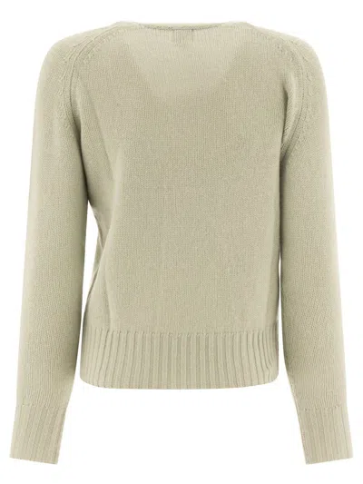 Ines De La Fressange Pull Arthur En Laine Et Cachemire Vert Amande In Gray