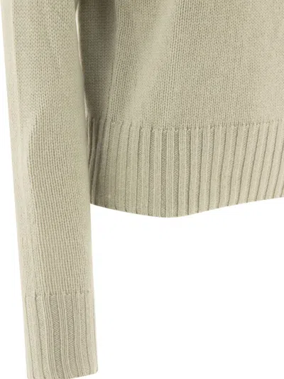 Ines De La Fressange Pull Arthur En Laine Et Cachemire Vert Amande In Gray