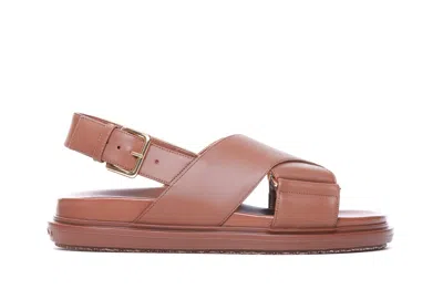 Shop Marni Sandals In Brown