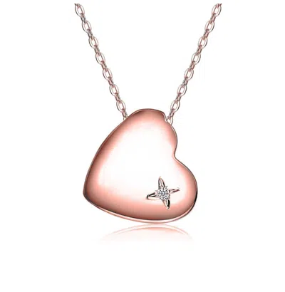Rachel Glauber Heart Of Grace Pendant Necklace With Clear Cubic Zirconia In Multi