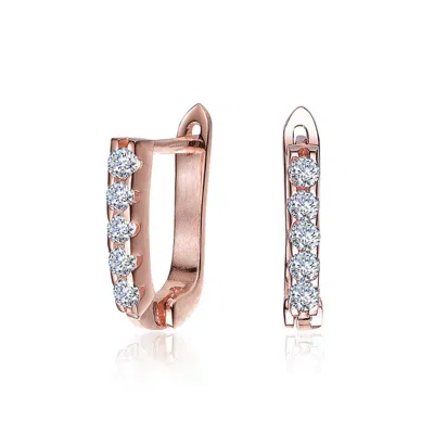 Rachel Glauber Beautiful 13mm U Shaped Clear Cubic Zirconia Hoop Earrings In Multi
