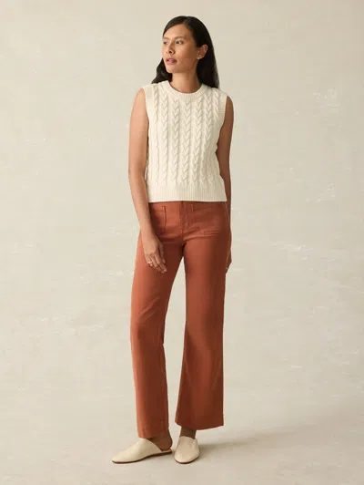 Faherty Sunwashed Sweater Vest In White Shell