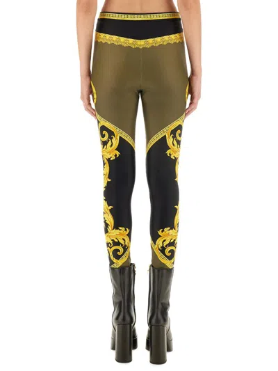 Shop Versace Leggings La Coupe Des Dieux In Multicolour