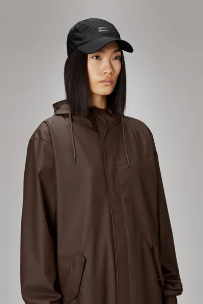 Rains 5 Panel Ripstop Cap In Black