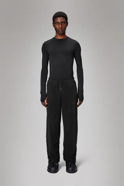 Rains Addis Fleece Pants Wide In Black