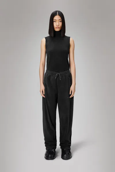 Rains Addis Fleece Pants Wide In Black