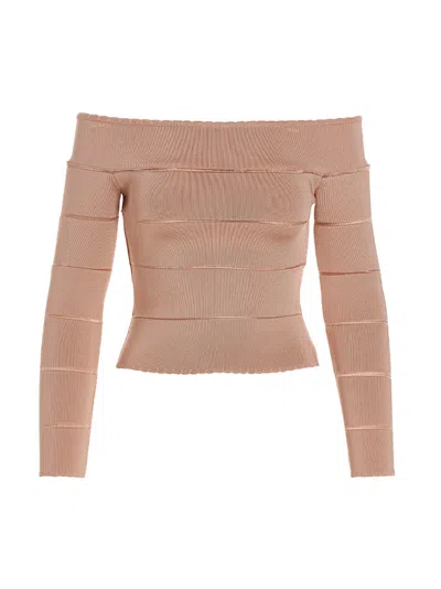 Alexandre Vauthier Pink Off-shoulder Top