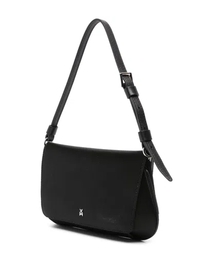Amina Muaddi Leather Handbag With Curved Base And Reptile Motif Embossing