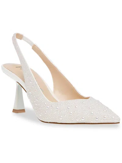 Betsey Johnson Clark Womens Metallic Embellished Slingback Heels In Multi