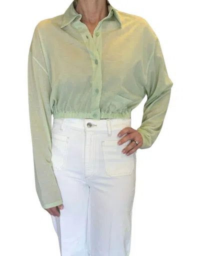 Roberto Collina Camica Linfa Cropped Blouse In Light Green In Green
