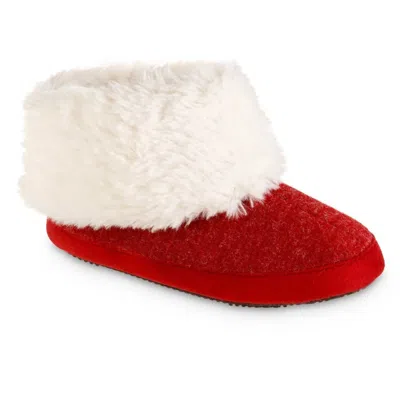 Isotoner Women's Heather Knit Marisol Boot Eco Comfort Slipper In Chili In Pink