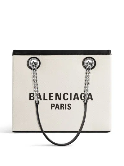 Balenciaga Ivory Canvas M Duty Free Shopping Bag