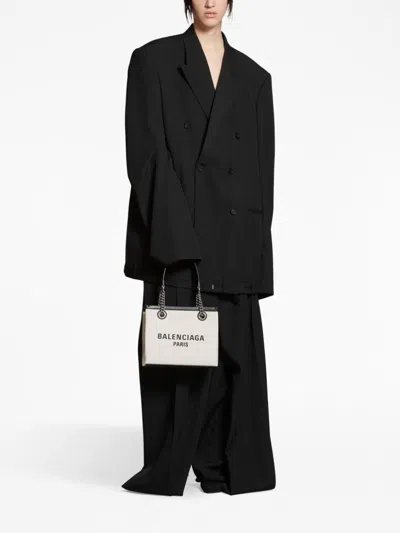 Balenciaga Ivory Canvas M Duty Free Shopping Bag