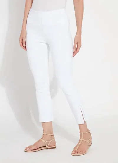 Lyssé Poppy Embroidered Crop Demin Legging In White In White