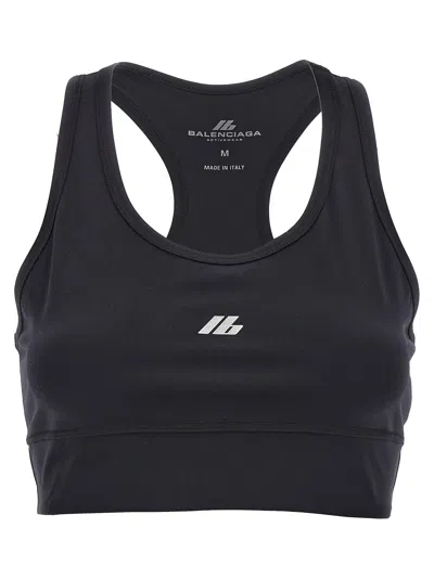 Balenciaga Sporty Reflective Logo Top Tops Black