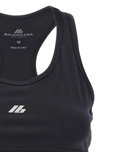 Balenciaga Sporty Reflective Logo Top Tops Black