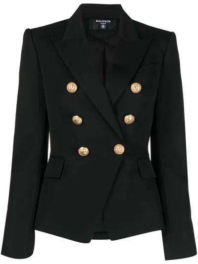 Shop Balmain Double Breasted Wool Jacket